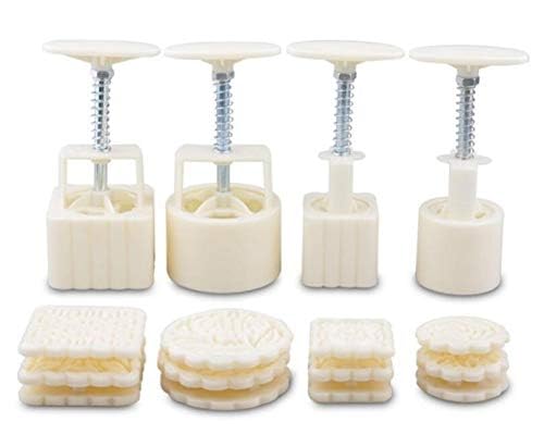 4 Sets 12 Pcs Mode Mooncake Fodant Gift DIY Moon Cake Mold (12)