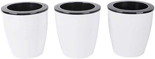 5.2“ Self Watering Planter White Flower Pot, 3 Pcs Medium Planter Pot, Mini Plant Pot, for All Plants, Herbs, African Violets, Succulents, Flowers Or Start Plants, White, 5 inch - size: 5.2 Inch
