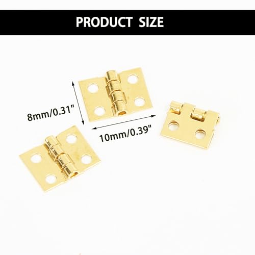 20PCS RC Car Mini Door Folding Hinge with Screws for RC Car Truck DIY Model Toy Hinge Parts (Gold) - color: Gold