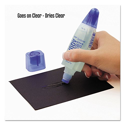 Tombow 52180 MONO Aqua Liquid Glue, 1.69 Ounce, 1-Pack. Dual Tip Dispenser for Precise to Full Coverage Application that Dries Clear. - size: 1 Count (Pack of 1)