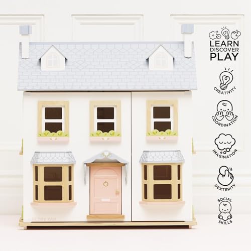 Le Toy Van Mayberry Manor 3 Storey Doll House - color: White and Blue