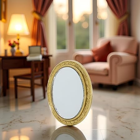 1/12 Scale Style Miniature Frame Mirror House Wall Decor for Bedroom Furniture