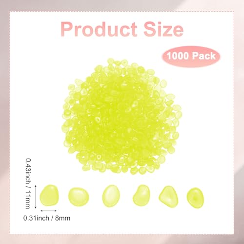 M METERXITY 1000-Pack Glow in The Dark Rocks, 0.43" Resin Outdoor Garden Decorations Luminous Pebbles Stones for Garden Plants/Aquarium/Backyard Path, Aquarium Gravel [Yellow] - color: Yellow