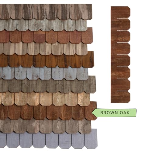 Miniature Roof Shingle Strips for 1:12 Scale Dollhouse Roofing - color: Brown Oak