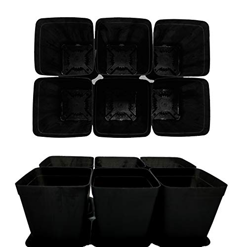 OJYUDD 24 Pack 3 Inch Black Nursery Pot Flower Pots Square Plastic Plant Pot Plastic Starter Pots with Saucer Basket Indoor Outdoor for Your Room,Garden Office and Balcony Decor - size: 24 Pack Black