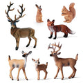 SIENON 7Pcs Mini Forest Animals Figures Baby Woodland Toys - color: 7pack