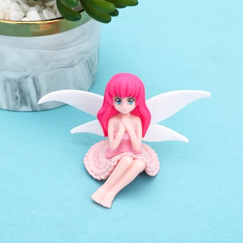 ONEST 8 Pieces Miniature Fairy Garden Accessories Small Fairy Figurines Hand Painted Fairies Figures for Car Decor Garden Flower Pot Birthday Cake Topper - style: Fairy and Door A