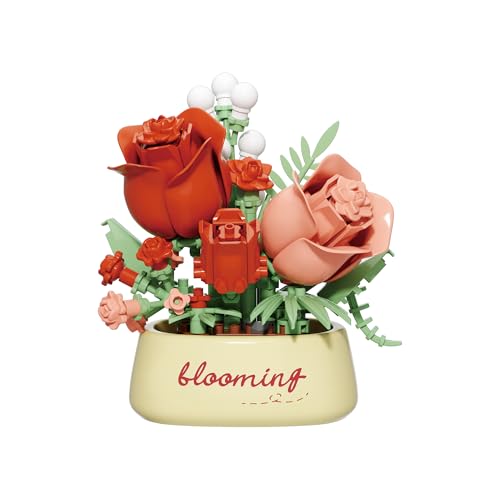 Classic Red Rose Mini Flower Potted Bonsai Building Toy - style: Classic Red Rose