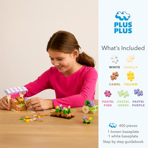 PLUS PLUS Learn to Build Flower Shop Mix, 400 Pieces - Mini Building Blocks