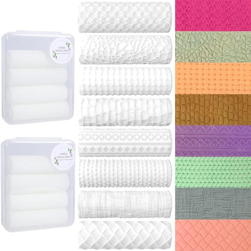 8 Pcs Non-Stick Polymer Clay Texture Rollers (Basic Texture) - color: Basic Texture