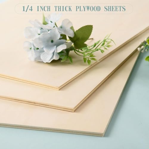 6 Pack 12 x 16 x 1/4 Inch-6mm Thick Basswood Sheets for Crafts Unfinished Plywood Sheets Boards Square Crafts Wood Sheets for DIY Laser Projects, Wood Burning, Engraving, Staining, Architectural Model - size: 12 x 16 x 1/4 Inch