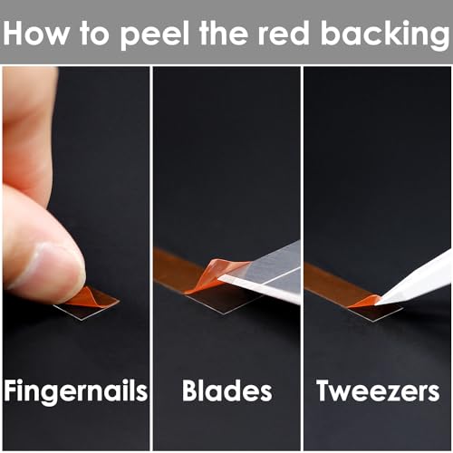 4pcs (2mm 3mm 5mm 10mm x 25M) Clear Double Sided Adhesive Tape - size: 4pcs (2mm+3mm+5mm+10mm)