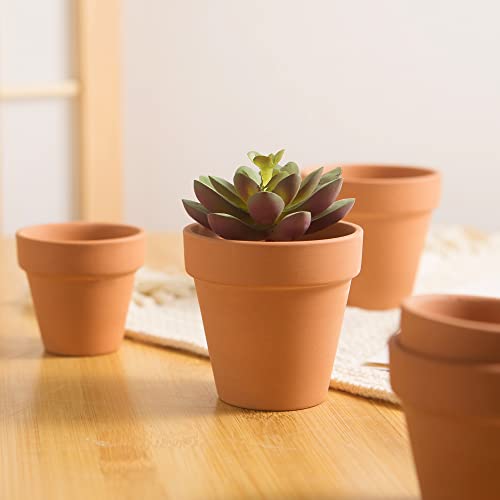 Fcacti 27 Pcs Small Mini Clay Pots 2.1'' Terracotta Pot Clay Ceramic Pottery Planter Cactus Flower Pots Succulent Nursery Pots- Great for Window Boxes, Cactus, Plants, Crafts, Wedding Favors - color: Terracotta