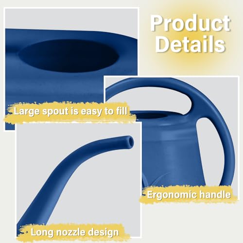 Watering Can - for Home Plant Garden - 1 Gallon - Navy Blue - color: Navy Blue