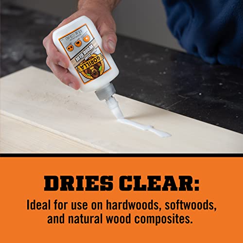 Gorilla Dries Clear Wood Glue, 4 Ounce Bottle (Pack of 6) - Water Resistant for Indoor or Outdoor Projects and Repairs - style: 6 - Pack