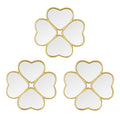 Small Decoritive Heart Wall Mirrors Set of 3, Decorative Four-Leaf Clover Mirror (Gold)