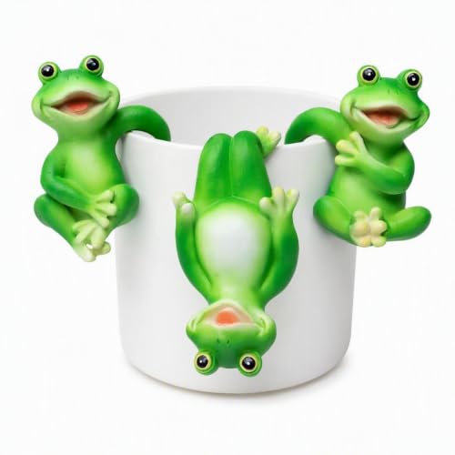 3 PCS Playful Frog Statues Pot Hugger Decorations for Plant, Miniature Frog Figurines,Women Gifts,Garden Decor Outdoor, Suitable for Flower, Courtyard and Lawn Decorations