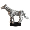 Stonehaven Clockwork Horse Miniature - 64mm Lead-Free Pewter Figure, 28mm Scale, Mount Compatible, Unpainted, Made in USA