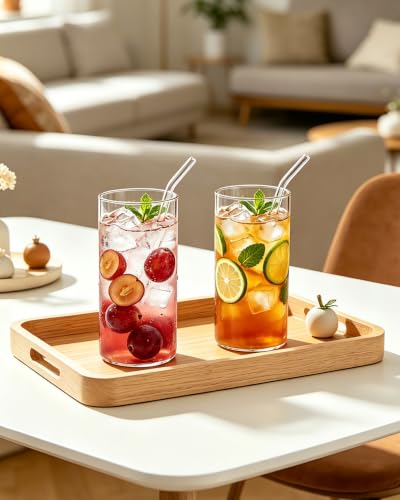 LUXU Drinking Glasses 19 oz, 6 pcThin Highball Glass,Clear Tall Beer Glass - style: 19 OZ