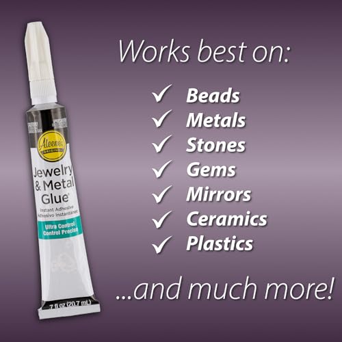 All-Purpose Metal Glue – Premium Adhesive for Crafts, Jewelry, and Household Repairs – Jewelry Glue 0.7 Oz. (2 Bottles) - size: 2 Pack, style: Jewelry and Metal 0.7 Oz.