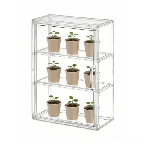 Mini Greenhouse for Indoor, Green House with Magnetic, 14”x10.5”x5.5” - size: 14"x 10.5"x 5.5"