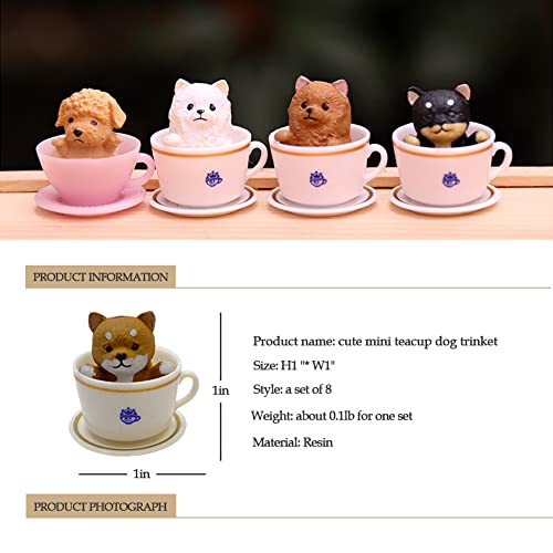 8 Pcs Cat Dog Figurines Playset Realistic Detailed Plastic Puppy Kitten Figures Coffeecup Pets for Cake Toppers Christmas Birthday Gift Dollhouse Micro Landscape Craft Ornament - style: 8Pcs cat+8Pcs dogs