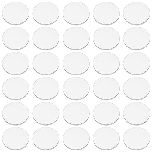FINGERINSPIRE 100 Pcs Clear Circles Acrylic Sheet 1 inch Circular Miniature Bases Blanks Acrylic Disc Mini Flat Round Acrylic Base for Miniatures Wargame Halloween Christmas Craft Keychain - color: 1 Inch