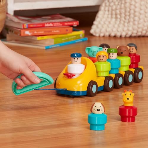 Battat Toy Bus for Toddlers, Spinning Bus with 9 Figures and Ramp, Vehicles - style: Spinning Bus