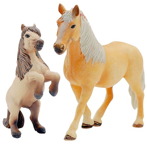 Gemini&Genius Horses Toy for Kids, Premium Horse with Cub Farm Animals - color: B- Brown Horses