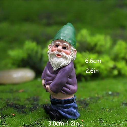 Set of 4 Mini Garden Gnomes with Campfire - 3 Drunk Gnome Figurines and 1 Campfire for Fairy Garden Decor, Plant Pot Decorations, Dashboard Ornaments, and Outdoor Spaces - style: Gnome Set of 4