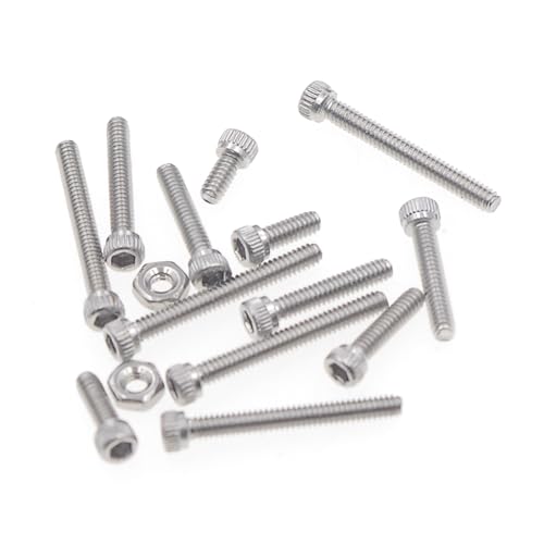 #0-80 304 Stainless Steel Hex Knurled Socket Head Cap Screw & Nut Kit - size: #0-80