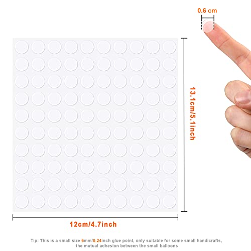 Zonon 1000 Pcs Double Sided Adhesive Dots Clear Glue Point Tape Stickers Balloon Glue Round Mini No Traces Adhesive Sticker Dot Sticker for Classroom Decor Craft DIY Office (0.24 Inch/ 6 mm) - size: 0.24 Inch/ 6 mm