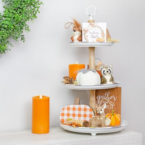 AuldHome Design Woodland Friends Figurines (Set of 3, Deer/Raccoon/Squirrel); Forest Animals Decor for Fall, Christmas, Winter and Themed Decor or Parties - size: Deer / Raccoon / Squirrel