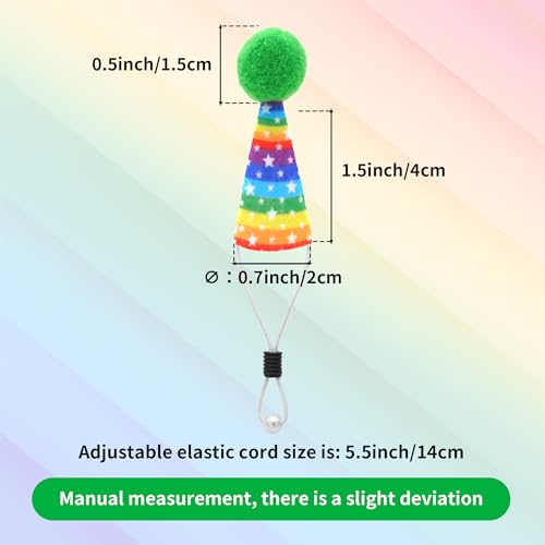 12 Pcs Mini Party Hats for Animal Figures Felt Tiny Birthday Party Hats with Pom Poms Little Resin Animal Toys Hat