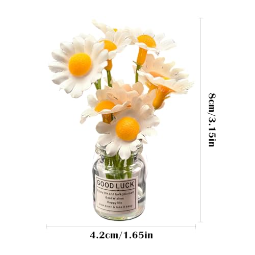 Set of 4 Cute Flower Bouquet Car Air Freshener Vent Clips, Mini Artificial Flowers for Car Air Vent Decoration, Auto Interior Dashboard Ornament Accessories (Daisy) - color: Daisy
