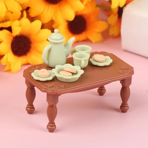 Family Dollhouse Living Room Set — Piano with Bench & Sheet Music, Two Armchairs, Coffee Table, Floor Lamp & Tea Set — Dollhouse Furniture & Accessories for Ages 3+ - style: Living Room Set