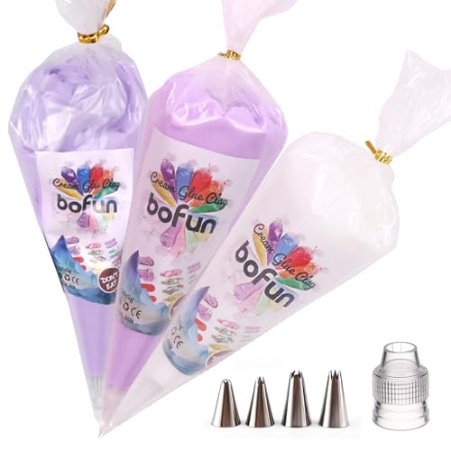 Purple Decoden Cream Glue Kit, Whipped Cream Glue Clay for Crafts - color: Light Purple