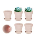 vensovo 4 Inch Pink Terracotta & Clay Pots with Saucer, 6 Pack - color: Pink