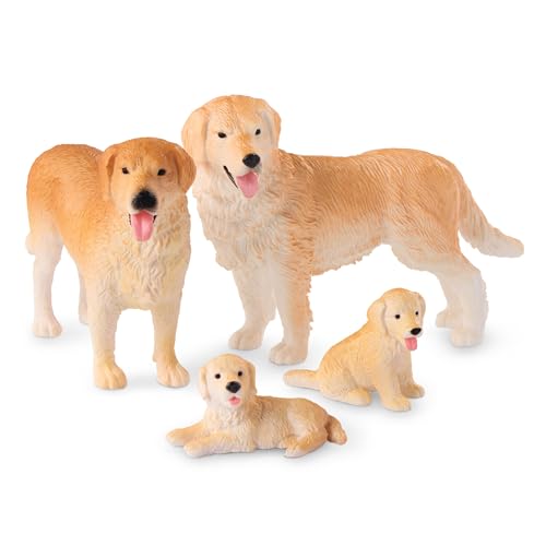 Terra by Battat Toy Golden Retriever Dog Family, 4 Animal Figures, Animals - style: Dog Family