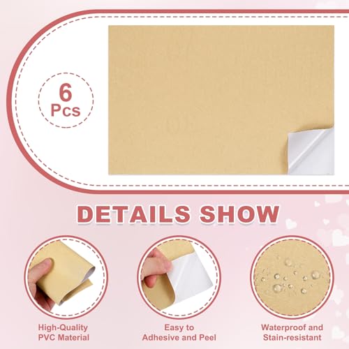 uxcell 6 Sheets Miniature Dollhouse Wallpaper, Silk Pattern Self-Adhesive PVC Flooring Wall, Mini Wall Decor for Dollhouse Sand Table Model Accessories 11.81 x 7.87 Inch (Brown) - color: Brown