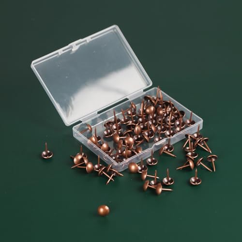 Upholstery Tacks for Furniture Upholstery Nails Tacks for Decorative 100Pcs - color: Red Copper