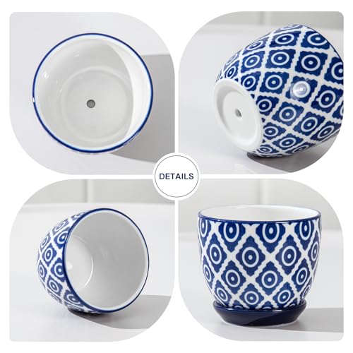 3.5 Inch Ceramic Small Succulent Planter Pots Set of 4 - size: 3.5 Inch