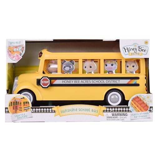 Honey Bee Acres Sunshine School Bus - Lights and Sounds with Doll - Ages 3+ - style: School Bus