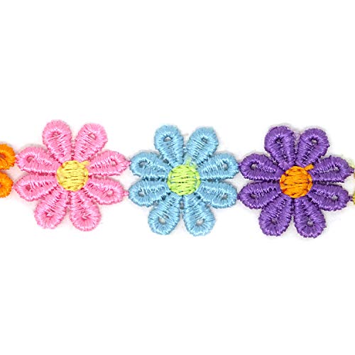 Honbay 5 Yards Decorating Lace Embroidered Trim Ribbons for Sewing or Craft Decoration (Flower A) - color: Flower A