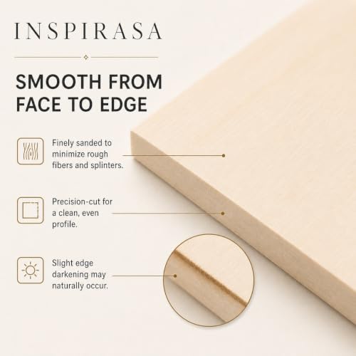 Basswood Plywood Sheets, 12 x 12 in, 3 mm, 18 Pack - size: 12 x 12 x 1/8 Inch