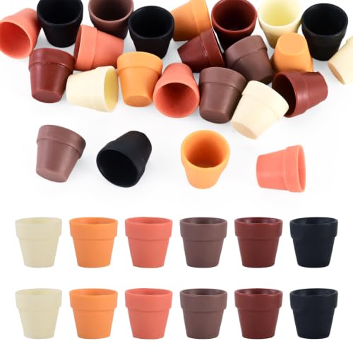 24Pcs Mini Vase Decorations Small Mini Flowerpot Garden Pot Ornaments Micro Landscape Dollhouse Accessories Pretending Prop Decorations Small Flower Vase Deco Table Garden Decor - style: Flower Vase-6