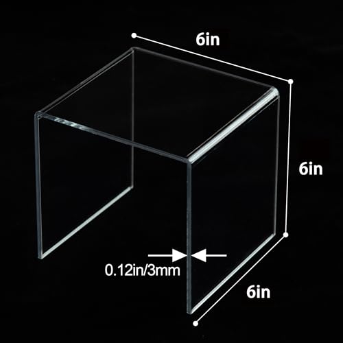 Acylic Riser Square Display Stand For Cupcakes,Amiibo Funko Pop Figures, Dessert, Jewelry, Arts and Crafts (Clear, 8P-6INCH) - color: Clear, size: 8P-6INCH