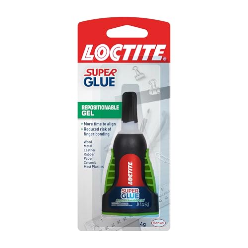 Loctite Super Glue Repositionable Gel, Clear, 0.14 fl oz Bottle, 1 Pack - Superglue for Plastic, Wood, Metal, Crafts & Repair, Cyanoacrylate Adhesive Instant Glue - size: 1 Pack