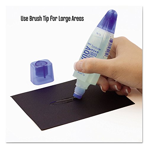 Tombow 52180 MONO Aqua Liquid Glue, 1.69 Ounce, 1-Pack. Dual Tip Dispenser for Precise to Full Coverage Application that Dries Clear. - size: 1 Count (Pack of 1)