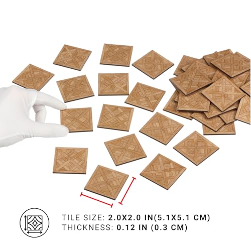 Miniature Parquet Flooring Tiles for Dollhouse Interiors, 1:12 or 1:6 Scale Flooring for Architectural Modeling and Diorama, REDUCIO! - color: Sunlit Parquet